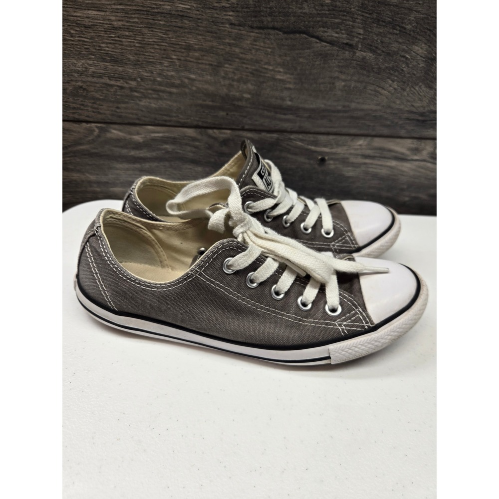 Converse Chuck Taylor All Star Dainty Gray Canvas Sneakers 532353F Womens 5